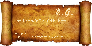 Marincsák Gábor névjegykártya