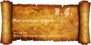 Marincsák Gábor névjegykártya